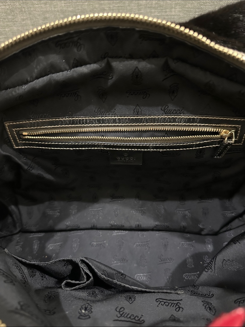 GUCCI metallic Silver and Black Top-Handle GUCCI bamboo LARGE purse - Picture 12 of 16